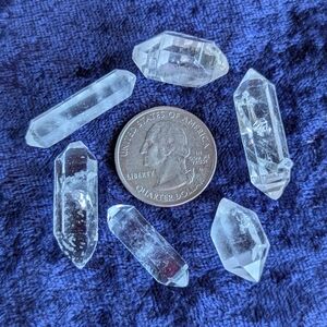 💎 HERKiMER DiAMOND 6 SET ☀️ Beautiful HexagonaL PoiNTs ✨mini Gemstone CRYSTALs